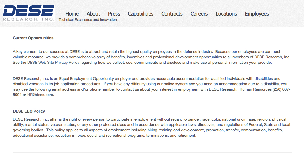 DESE Research, Inc. Login DESE Research, Inc.